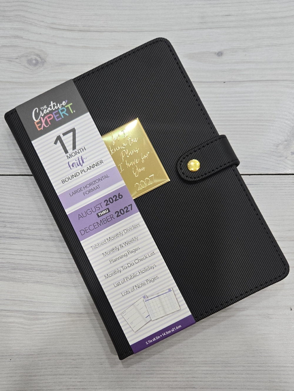 The Creative Expert 17-Month Black Planner with Gold Accent